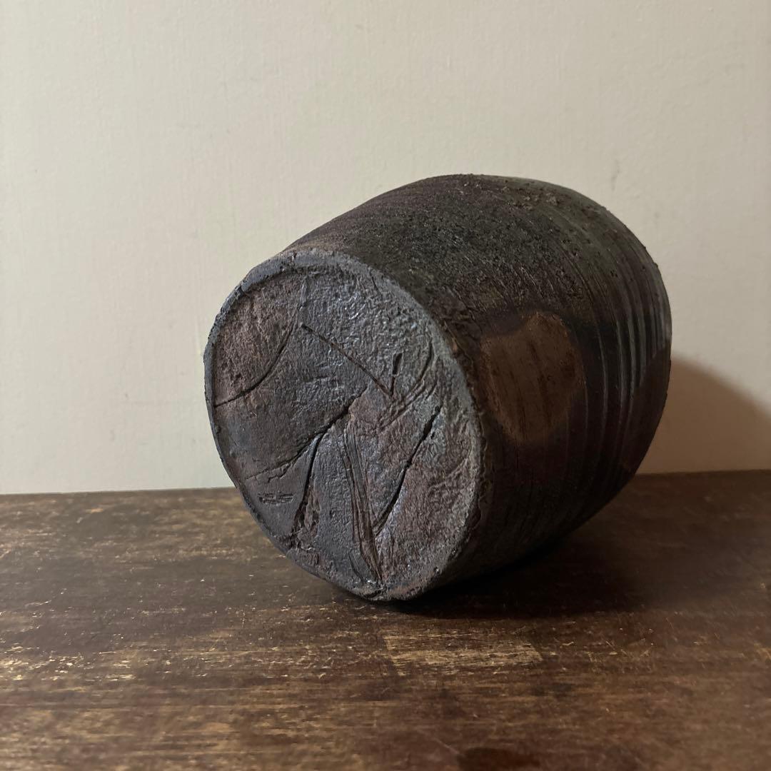 景色の良い窯変備前壺　花器　骨董　古道具　アンティーク　古民芸　古陶磁　検:李朝