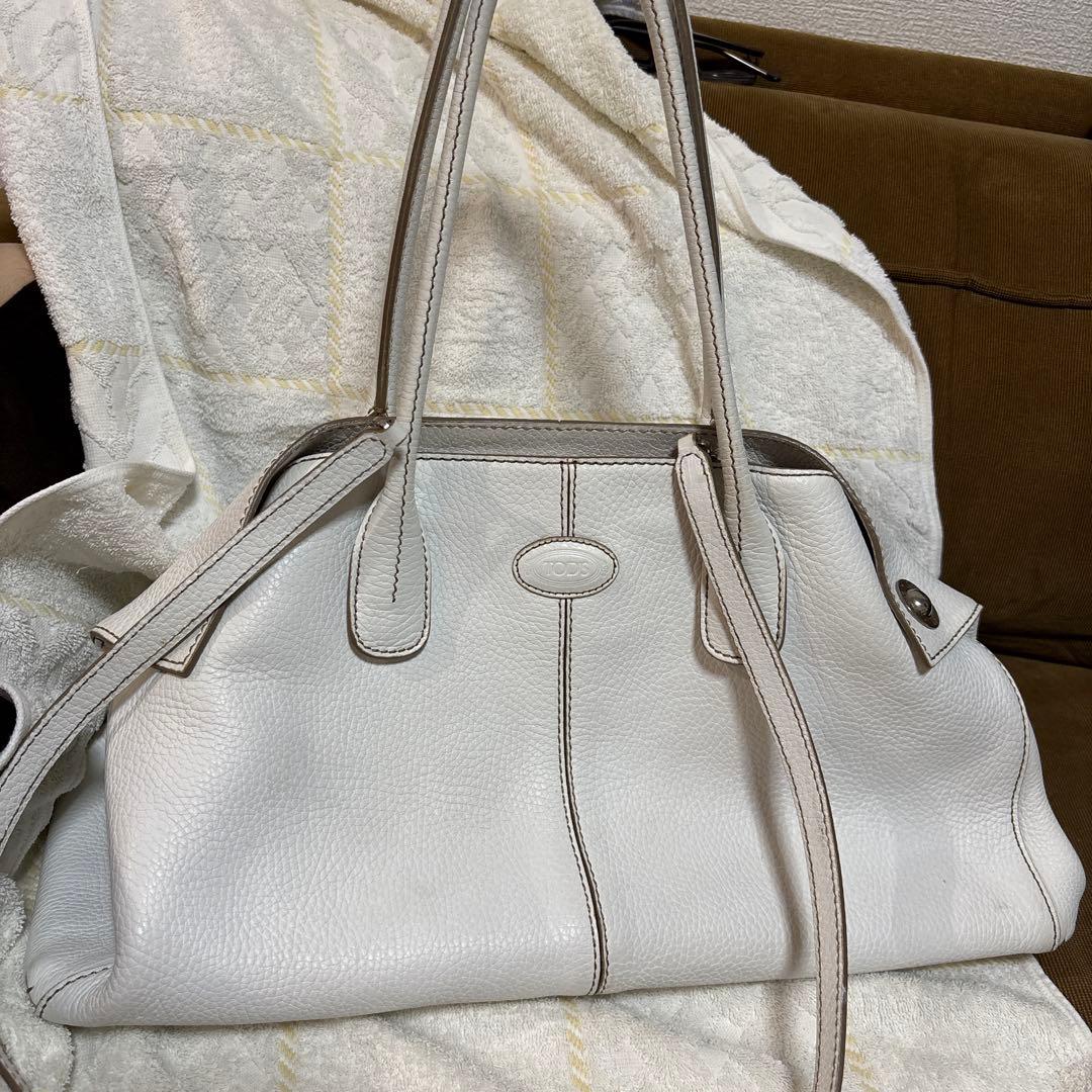 専用　TOD'S ホワイトレザー ハンドバッグ美品