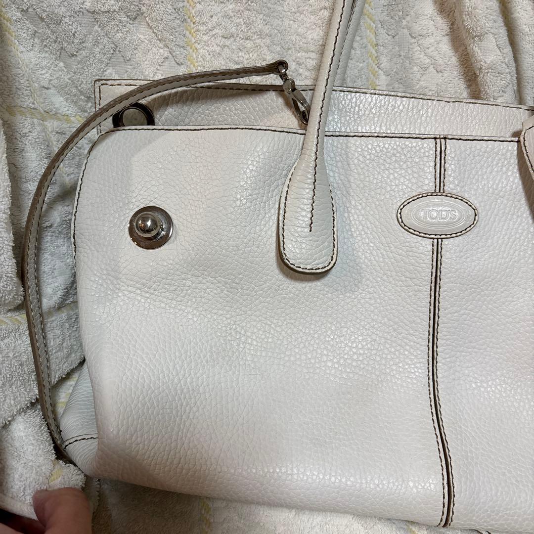 専用　TOD'S ホワイトレザー ハンドバッグ美品