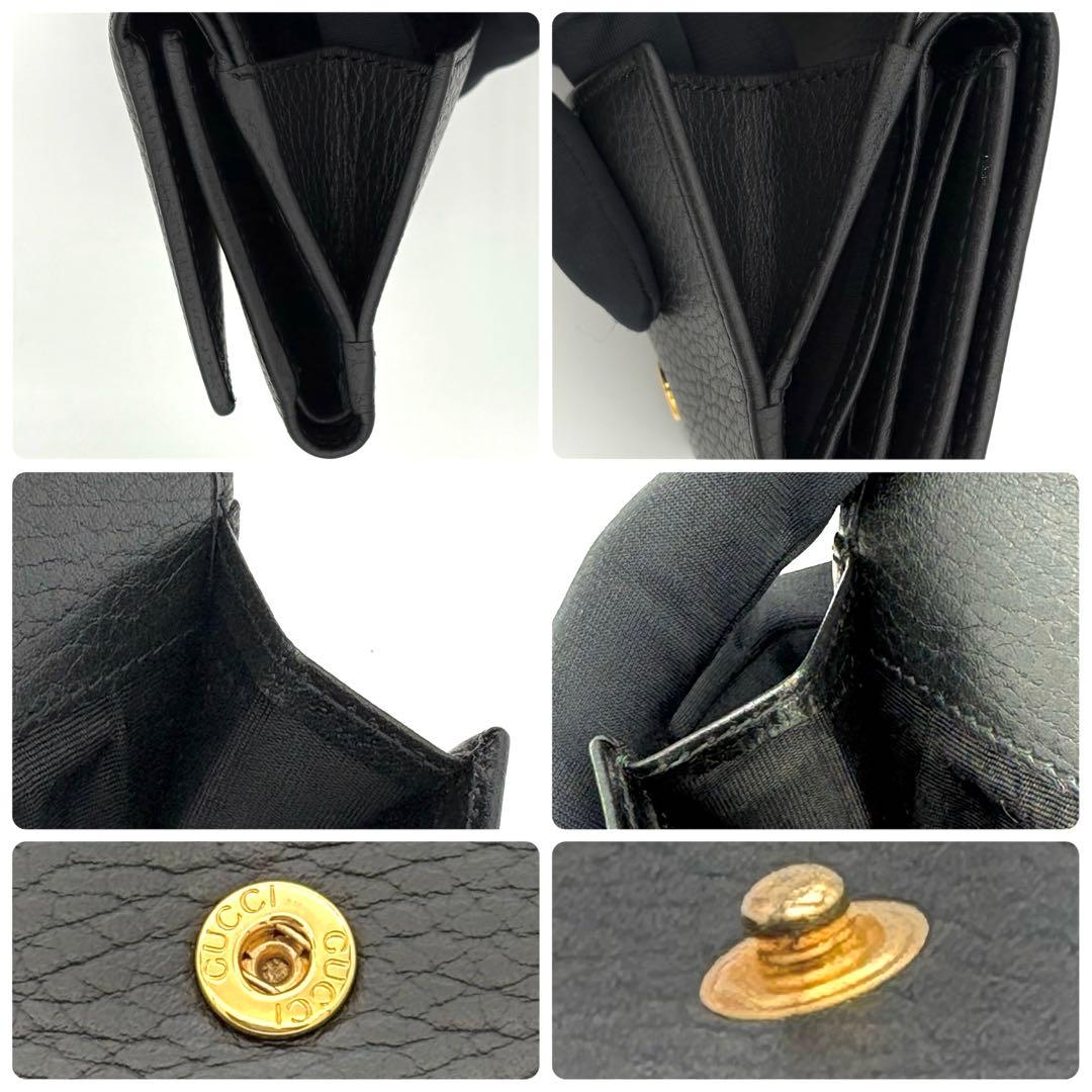 グッチ 折財布 GGマーモント プチマーモント ブラック ゴールド 2453