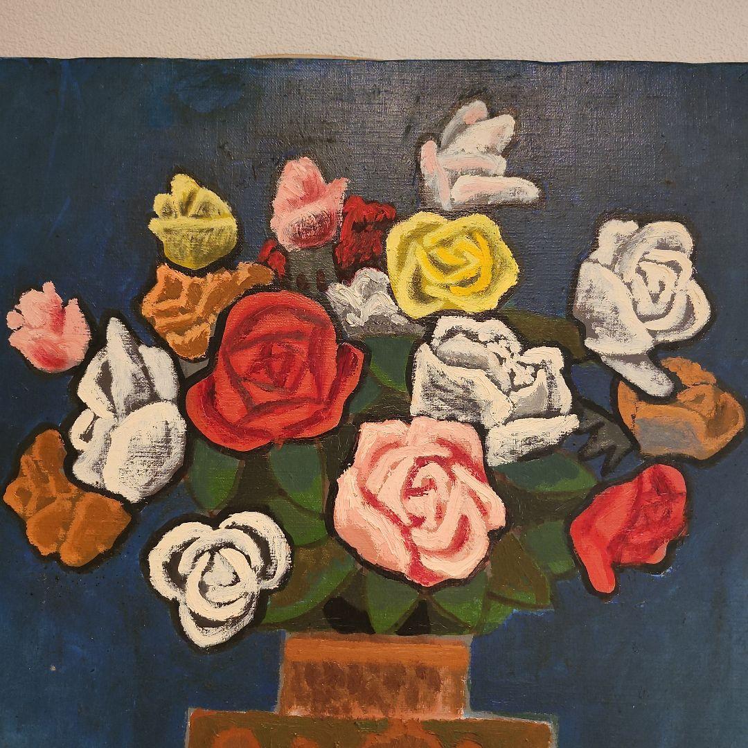 田渕眞兒　油絵　油彩画　薔薇シリーズ　花　No.8+s