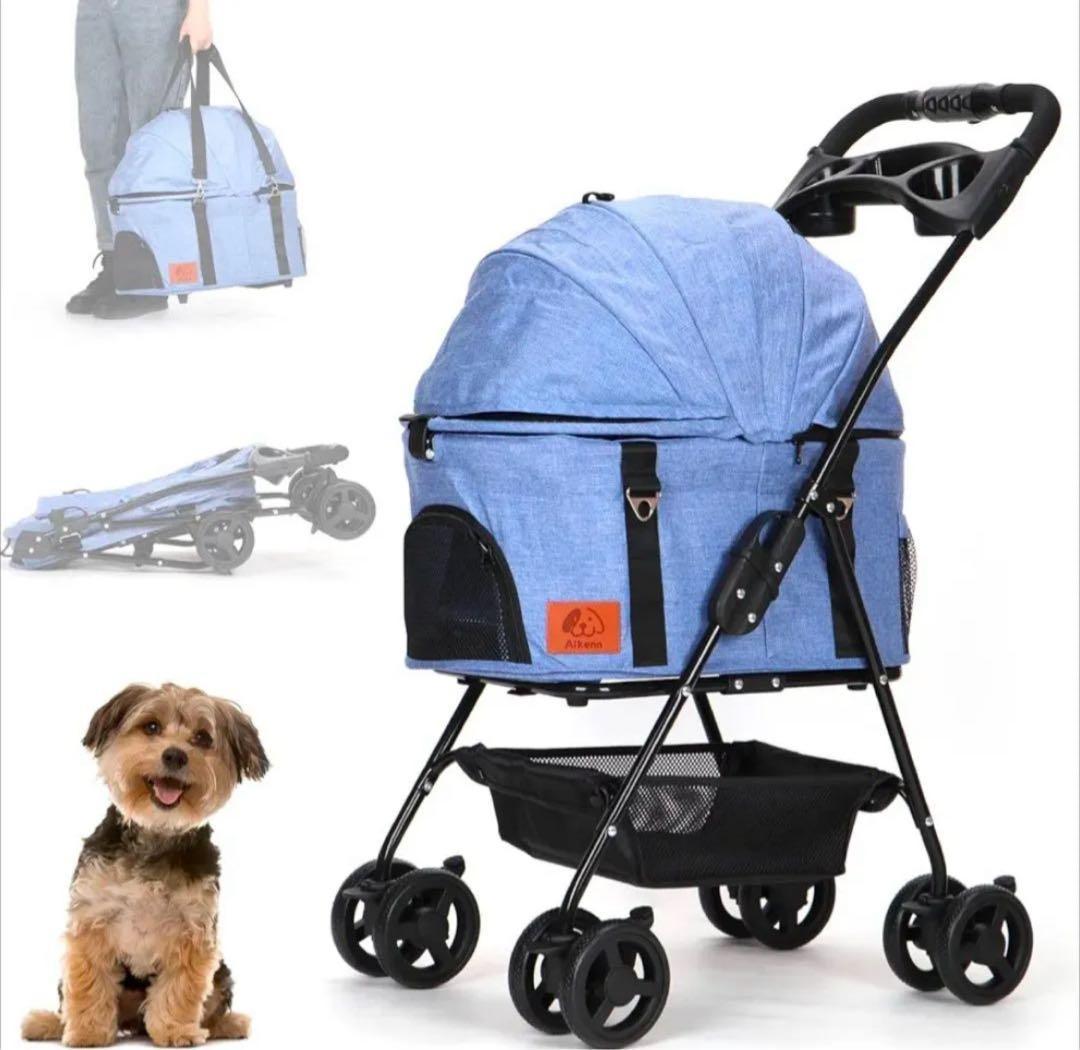 新品 ペットカート 4輪360°回転 折りたたみ 犬用ベビーカー 猫犬兼用 軽量