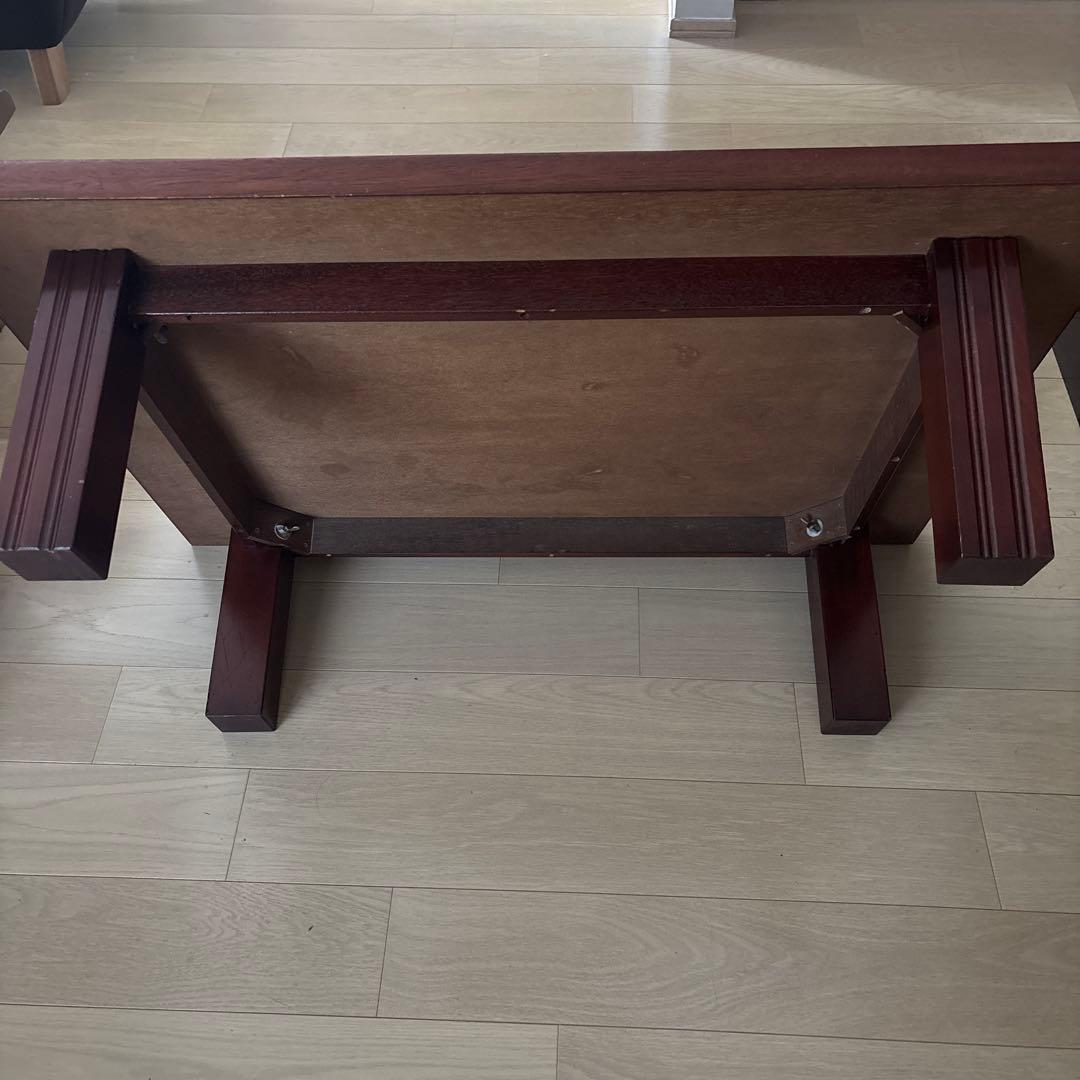 【送料込】昭和レトロ　ダークブラウン 木製座卓 アンティーク