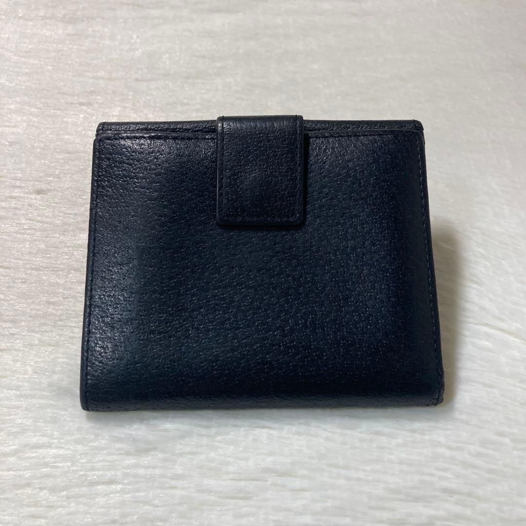 早い者勝ち　即売　GUCCI グッチ　シルバー金具　レザー　折り財布　黒　ホック