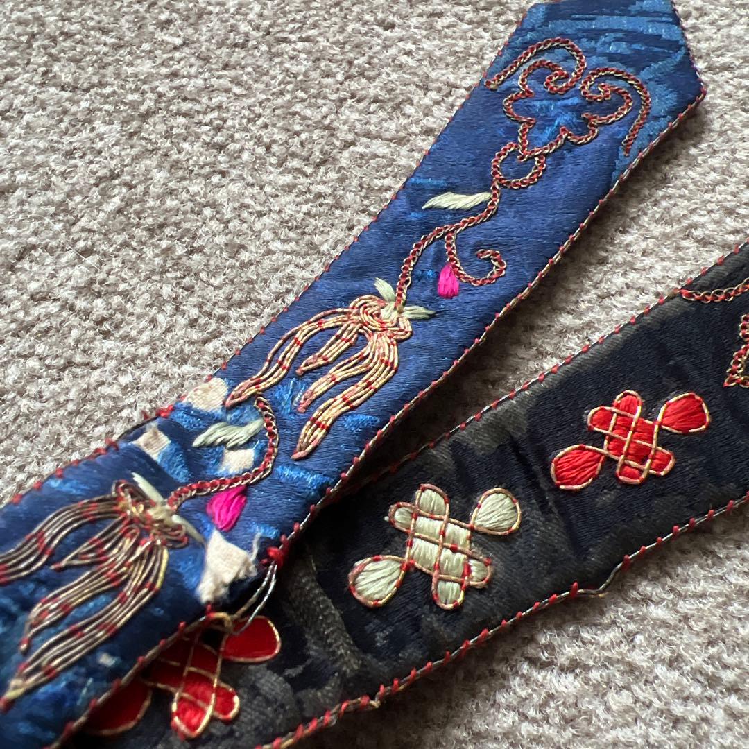 中国　1900年代初期　アンティーク　子供用帽子　インテリア　刺繍　古美術