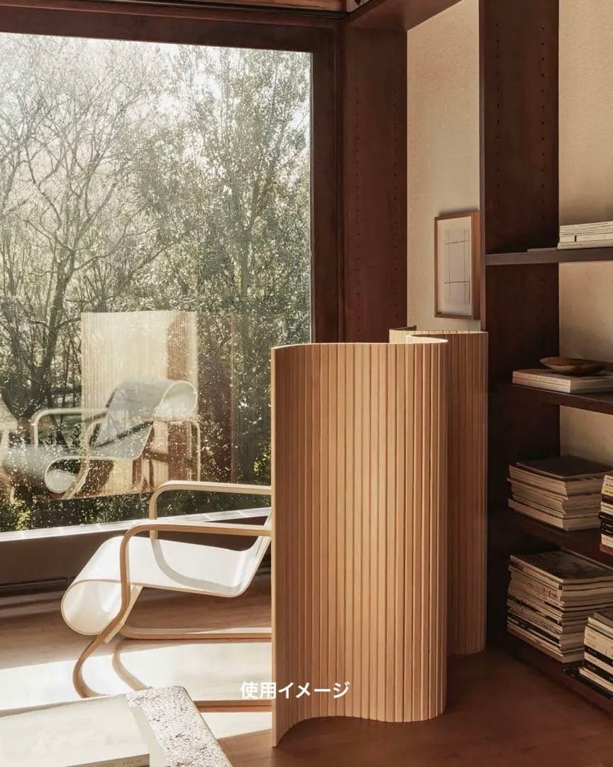 木製 波形パーテーション　縦（高さ）約180cm x 横幅200cm 送料込み