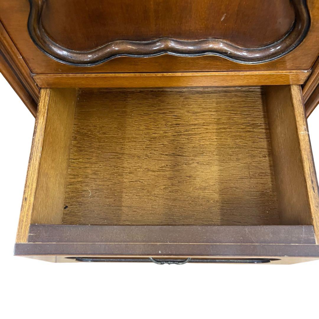 コンソールチェスト スリム 猫脚 鍵付属 ナチュラルブラウン