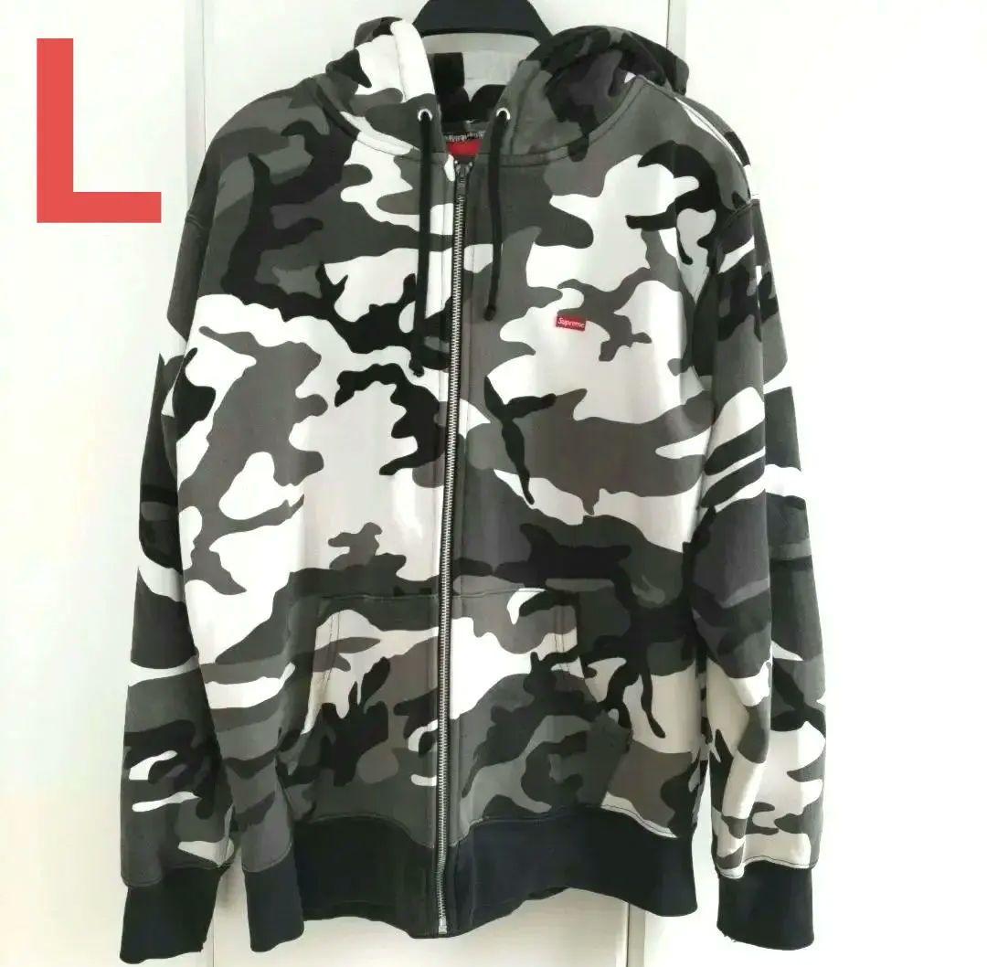 Supreme スモールボックスロゴ ジップアップパーカー スノーカモ 迷彩柄