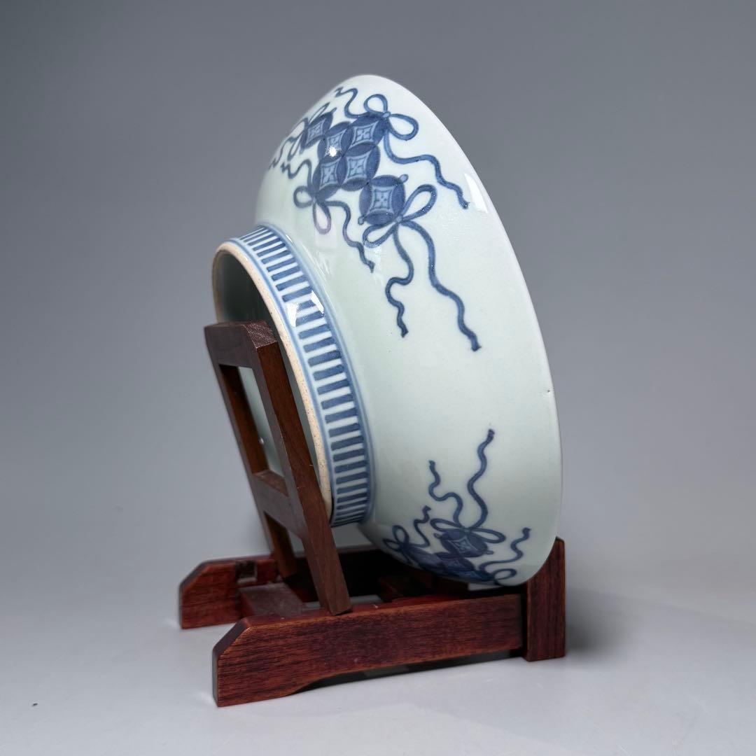 後期　色鍋島　椿文高台皿　櫛歯文高台　七宝結び文　桐箱付　幕末期