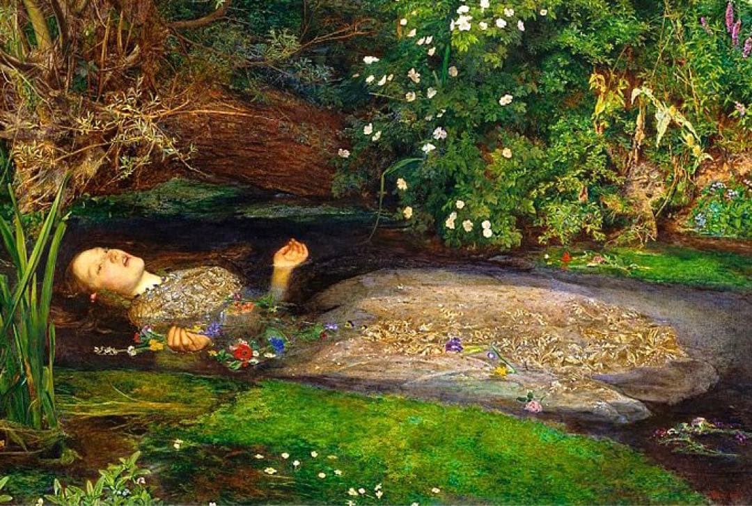 オフィーリア ミレイ　油彩画　額装品　アート