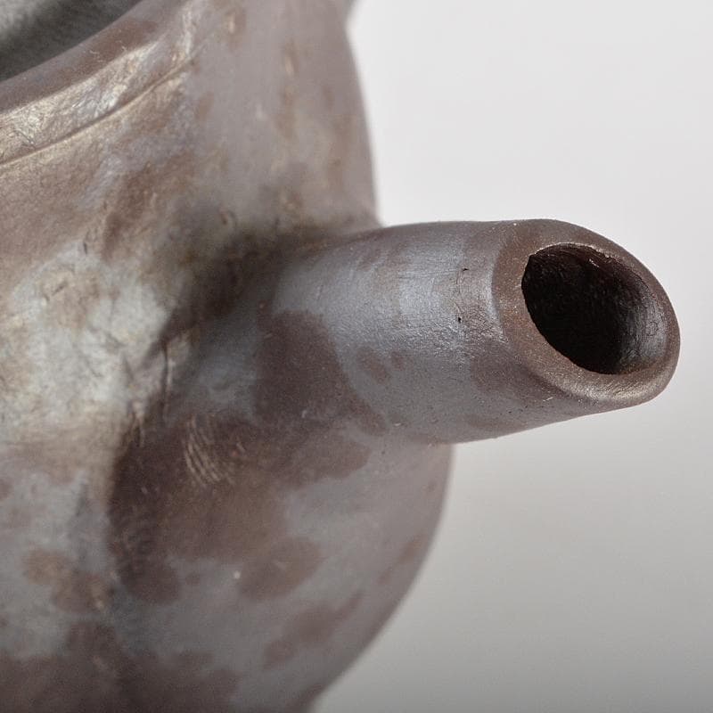 煎茶道具　萬古焼　白雲造　型萬古　遊環　横手急須　共箱　M　R7099