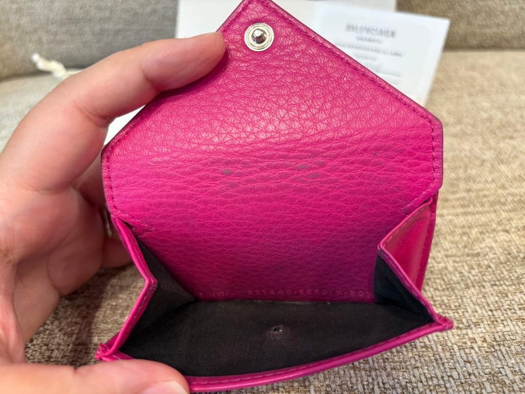 こじろうさん専用BALENCIAGA 三つ折り財布 ピンク　ミニ財布