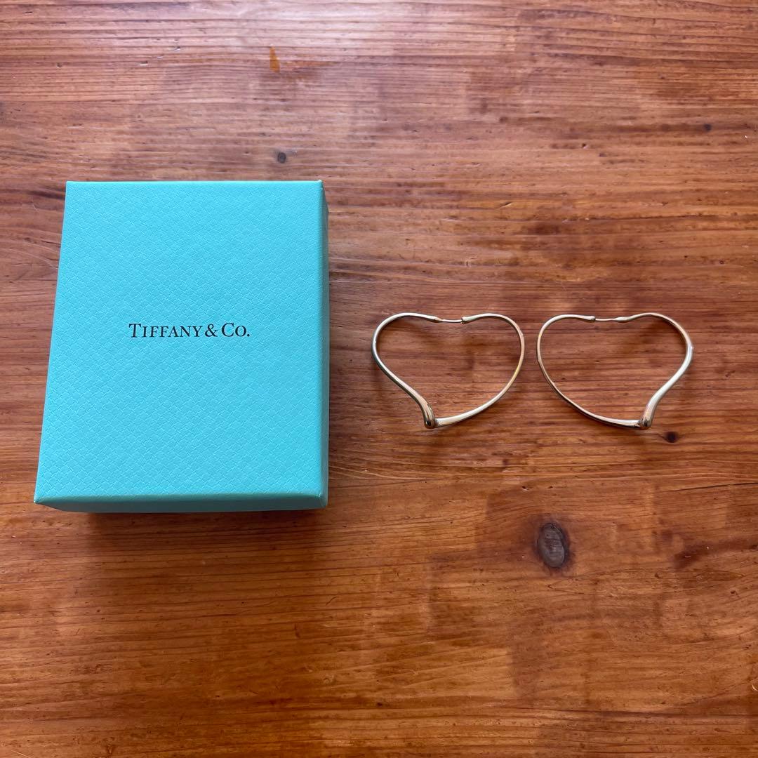 Tiffany ティファニー オープンハート フープピアス