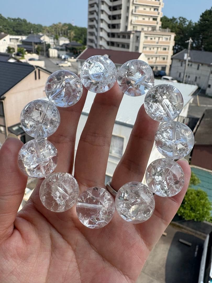 haruki様♡特大大玉♡ 20ミリ　クラック水晶　ブレスレット♡