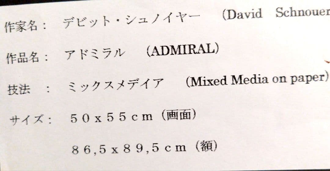 ダビッド シュノイヤー゜-”Admiral” 原画