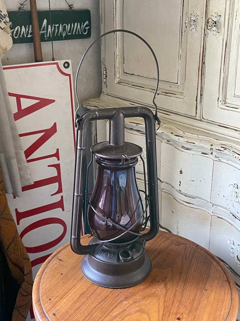 アンティーク　ランタン　デイツ　レッド　オイル　ランプ　100年　アメリカ　レア