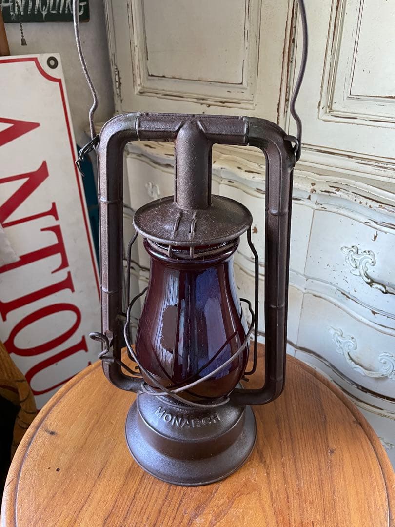 アンティーク　ランタン　デイツ　レッド　オイル　ランプ　100年　アメリカ　レア