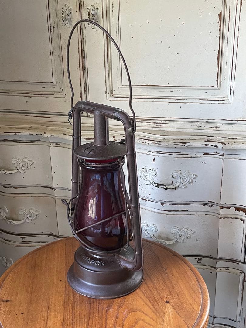 アンティーク　ランタン　デイツ　レッド　オイル　ランプ　100年　アメリカ　レア
