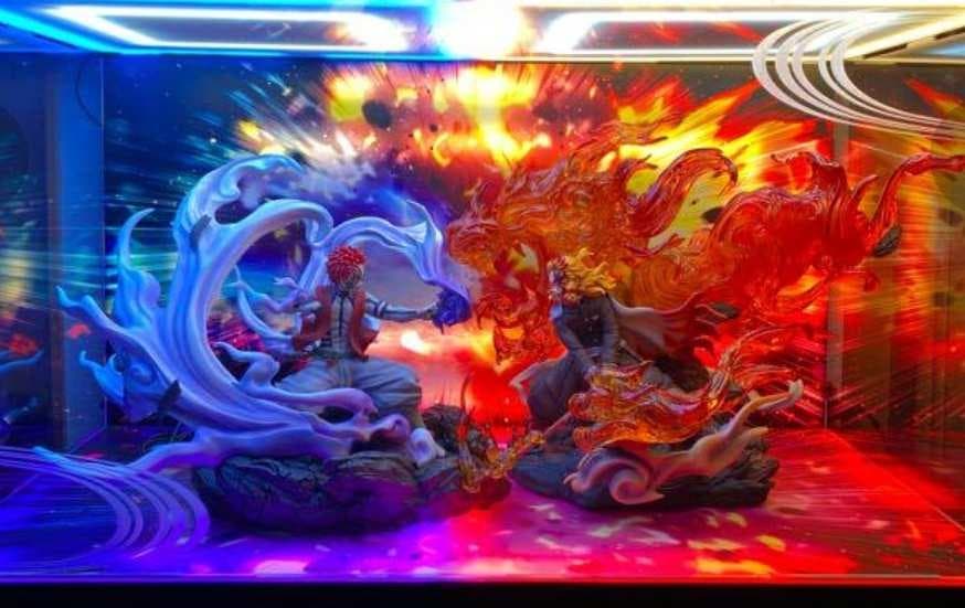 煉獄杏寿郎 猗窩座 鬼滅の刃 フィギュア 専用ケース付き