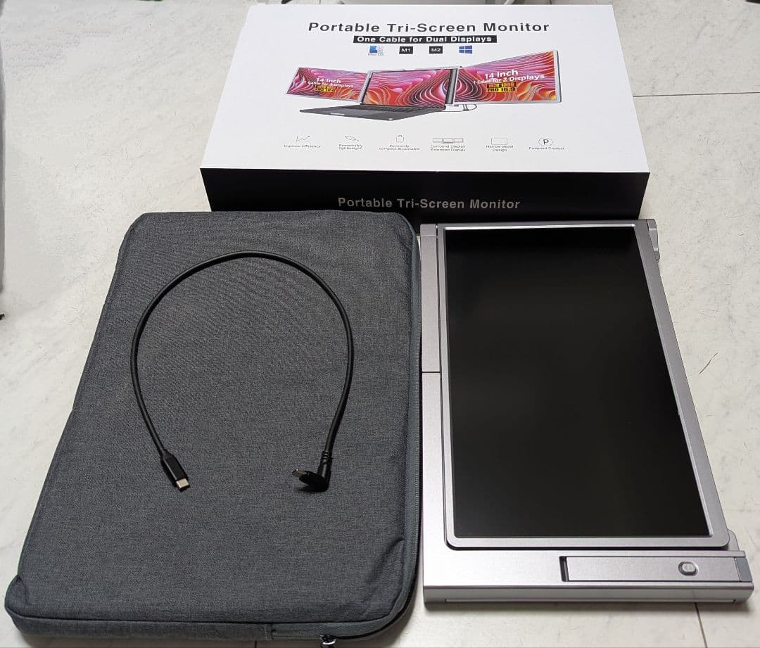 A*e様 14インチ デュアル モバイルモニター トリスクリーン ポータブルモニ