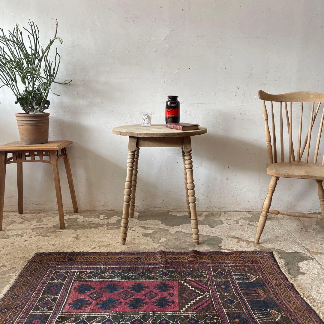 ビンテージ　ラウンドサイドテーブル コーヒーテーブル　剥離