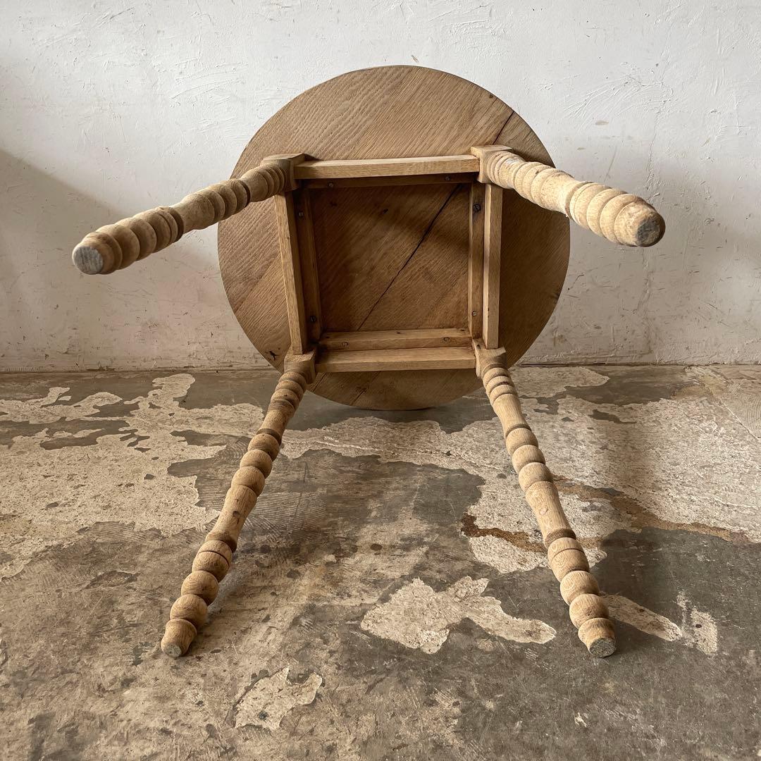 ビンテージ　ラウンドサイドテーブル コーヒーテーブル　剥離