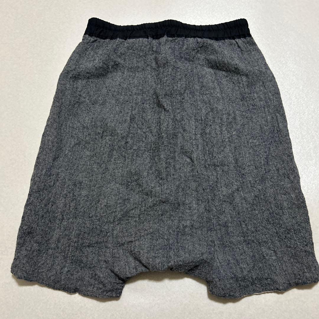 【美品】Rick Owens サルエルハーフパンツ グレー イタリア製ウール混