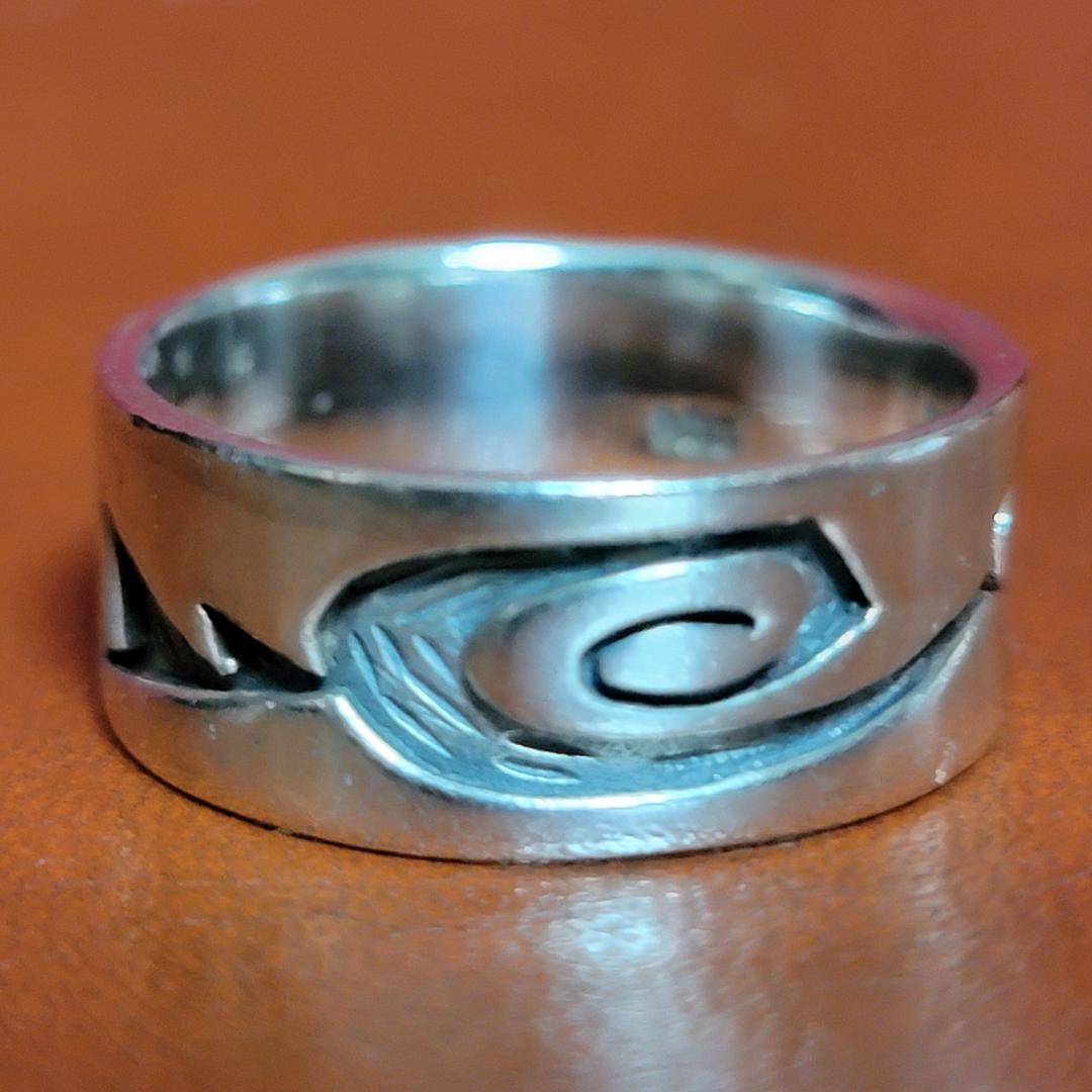 ビンテージ 銀の指輪 インディアンジュエリー シルバー925 彫金