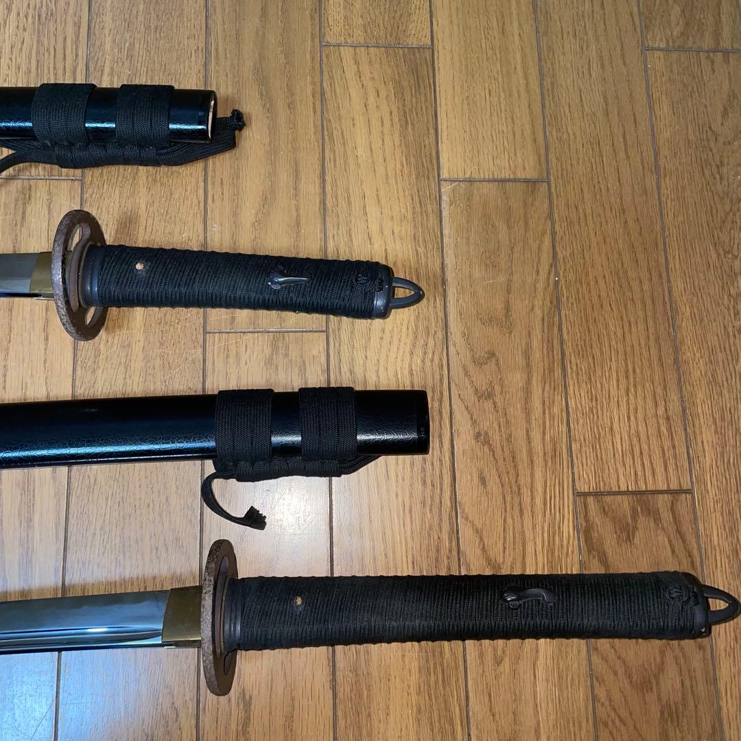 ユ*ン様 武蔵拵 模造刀 大小セット 二十四代藤原兼房作 刀袋・台座付
