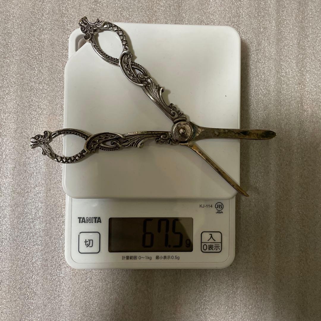 アンティーク装飾的な銀製ハサミ 67.5g