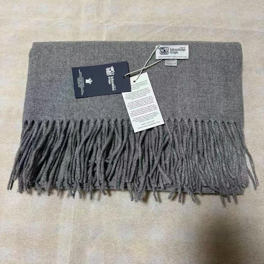 え*ぬ様 ジョンストンズ カシミア 大判 グレー ストール マフラー