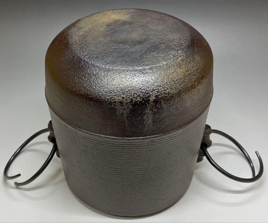 人間国宝　高橋敬典　筒糸目釜　釜釻　共箱　作歴書　W487