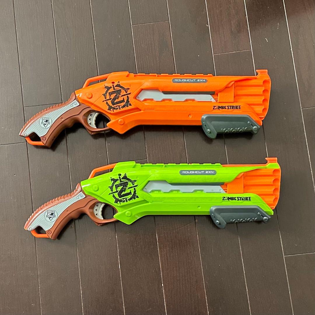 ナーフ ゾンビストライク ラフカット 2X4 オレンジ グリーン 2丁+オマケ