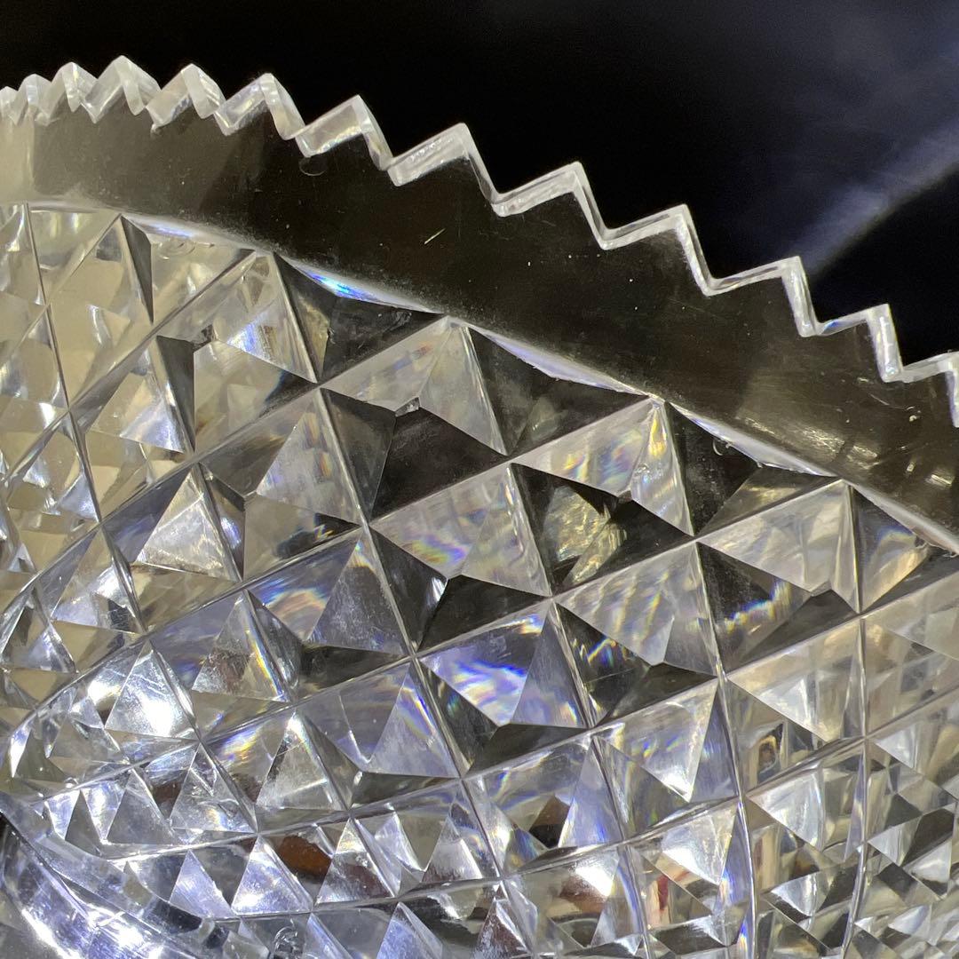 最上手　薩摩切子　初期極上手彫大鉢（鋭いカット）　木箱付　東Y7-1211☆1F