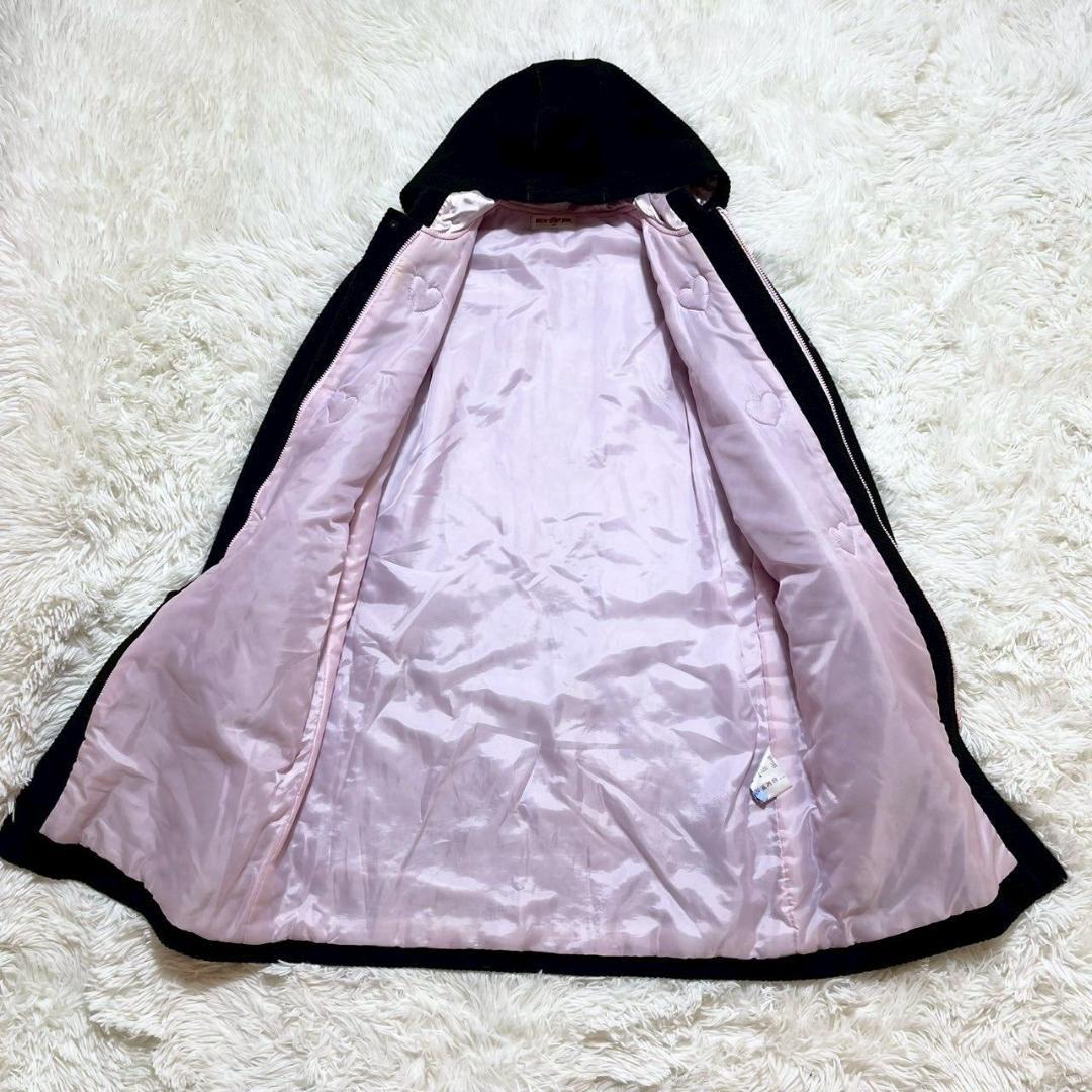 mezzo piano アンゴラ混ダッフルコート 140 ハートボタン 音符