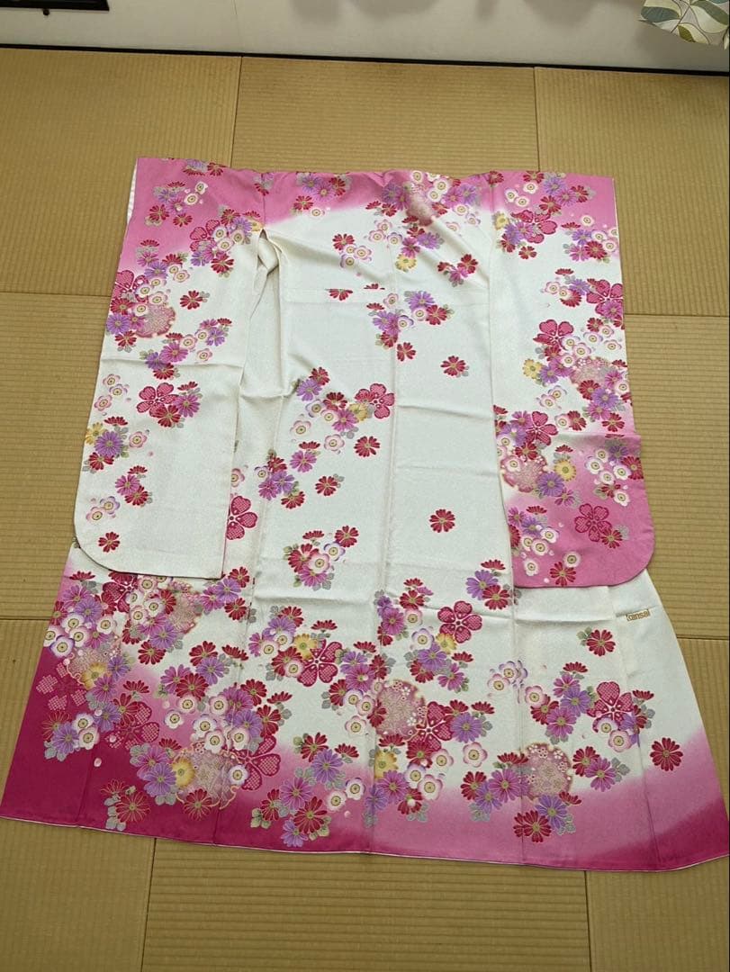 ピンク系花柄振袖セット