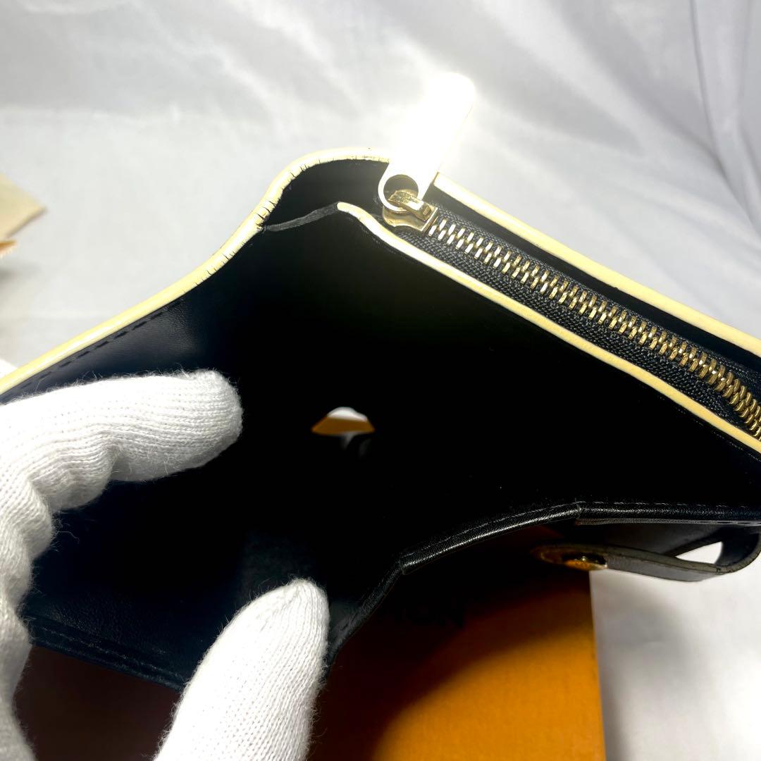 ルイヴィトン スハリ コンパクトジップ M91828 ノワール 二つ折り財布