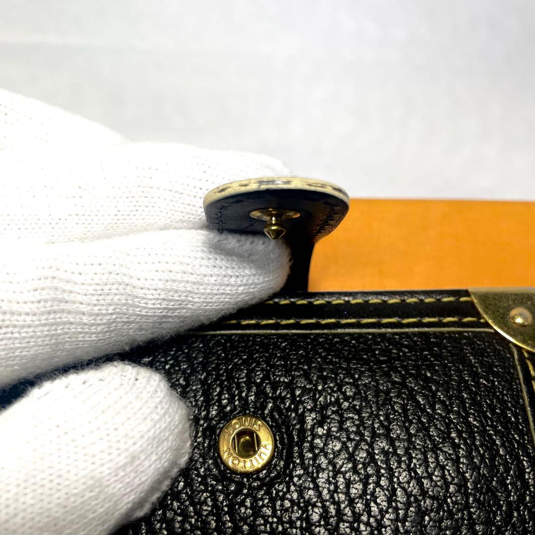 ルイヴィトン スハリ コンパクトジップ M91828 ノワール 二つ折り財布