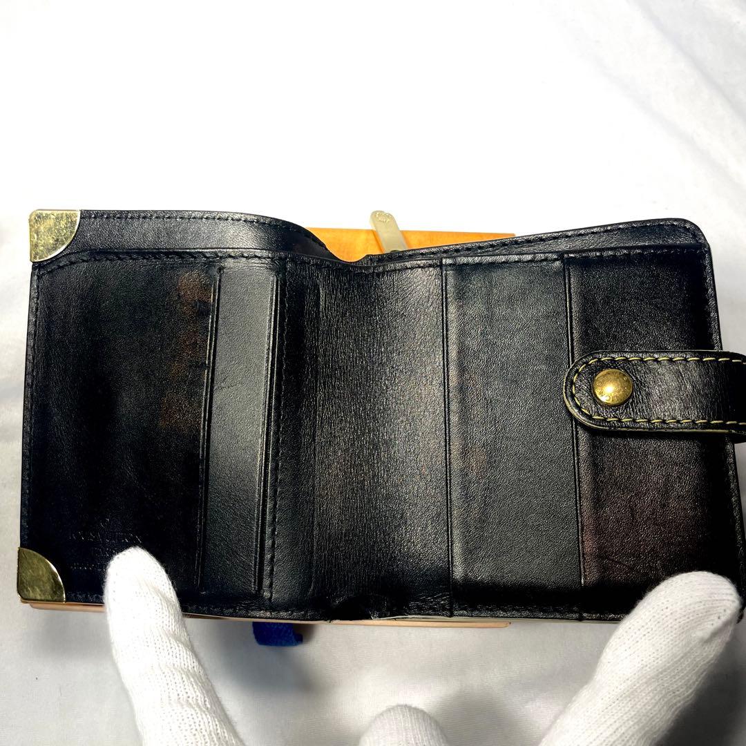 ルイヴィトン スハリ コンパクトジップ M91828 ノワール 二つ折り財布