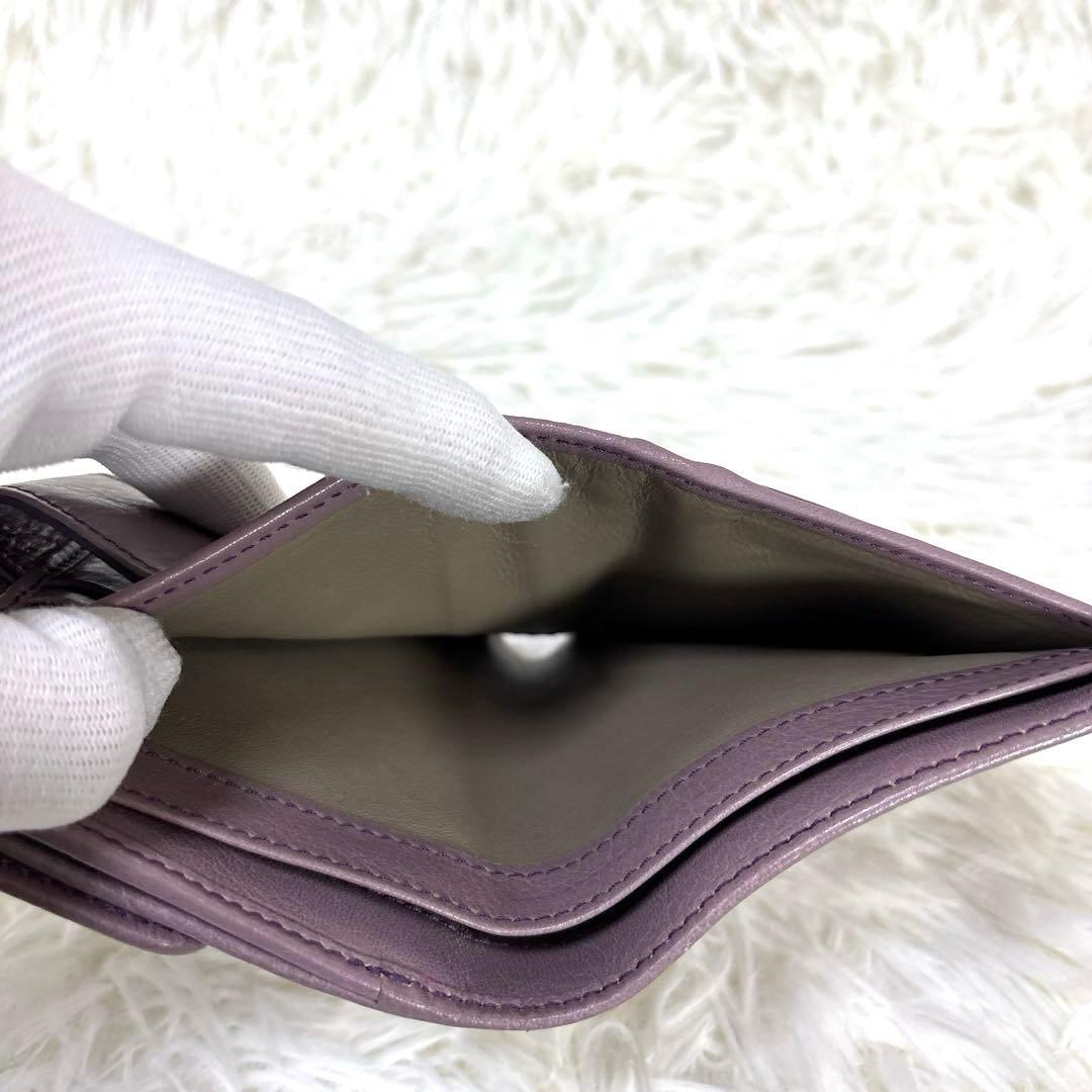 美品✨現行人気カラー　HIROFU センプレ　折財布　モーブ　ソフトバケッタ