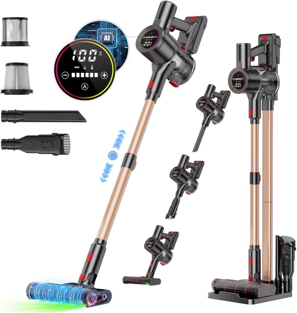 AI搭載 自走式コードレス掃除機 70Kpa強力吸引 LEDパネル搭載