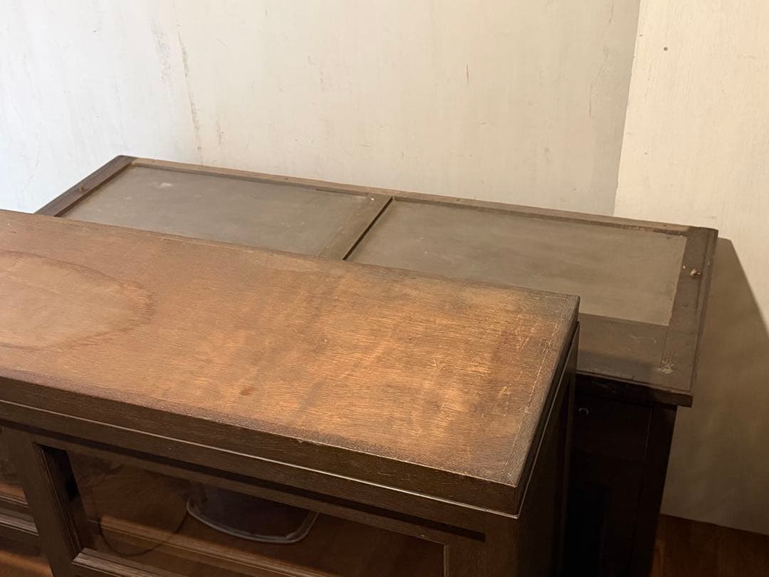 古家具 ガラス引戸 水屋箪笥