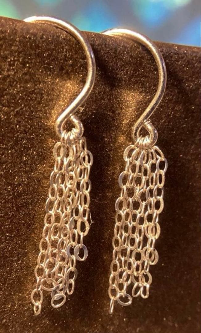 Pt900 きらきら フリンジピアス