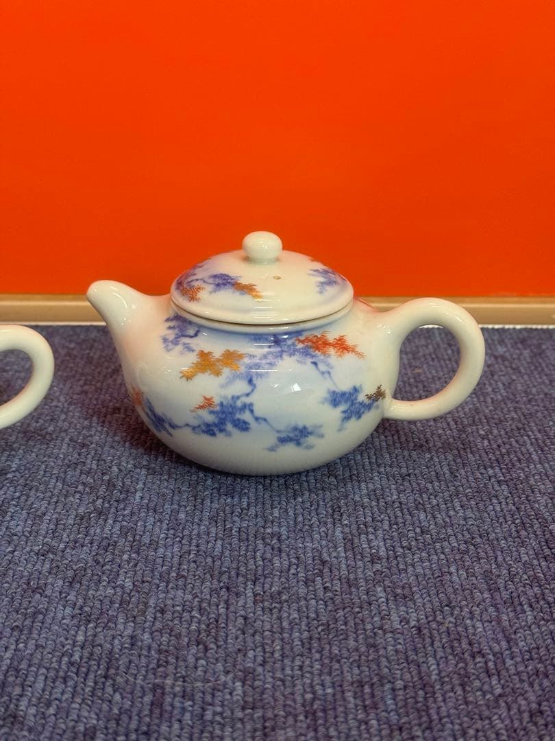 1682 深川製磁　オールド　桜文　急須1客　湯冷し1客　時代物