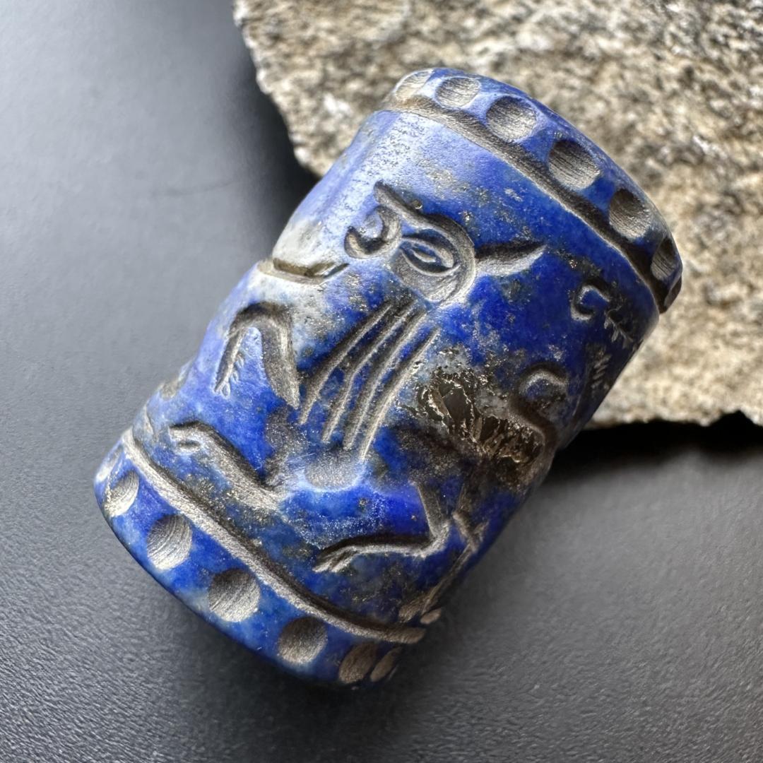 円筒印章 古代メソポタミア文明 ラピスラズリ スタンプ パワーストーン 1495