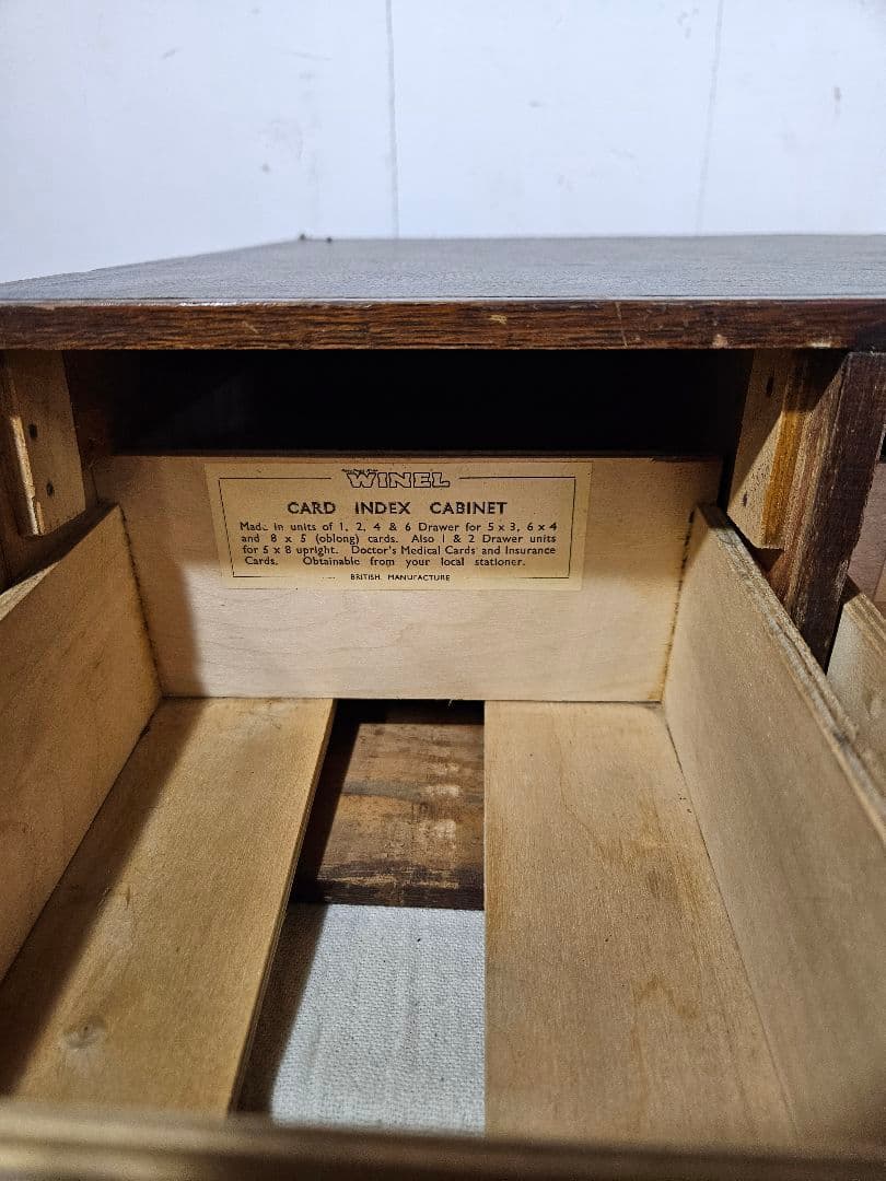 USアンティーク WINEL社製 木製のファイルキャビネット カードホルダー