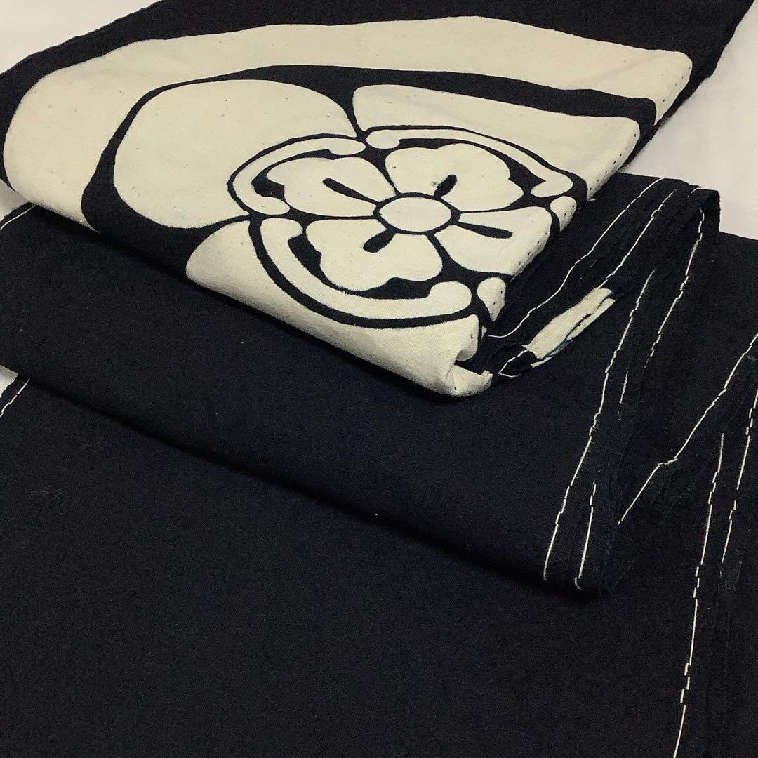 【彦兵衛mini】リメイクやインテリアに！木綿藍染め暖簾〜丸に木瓜〜1112-5