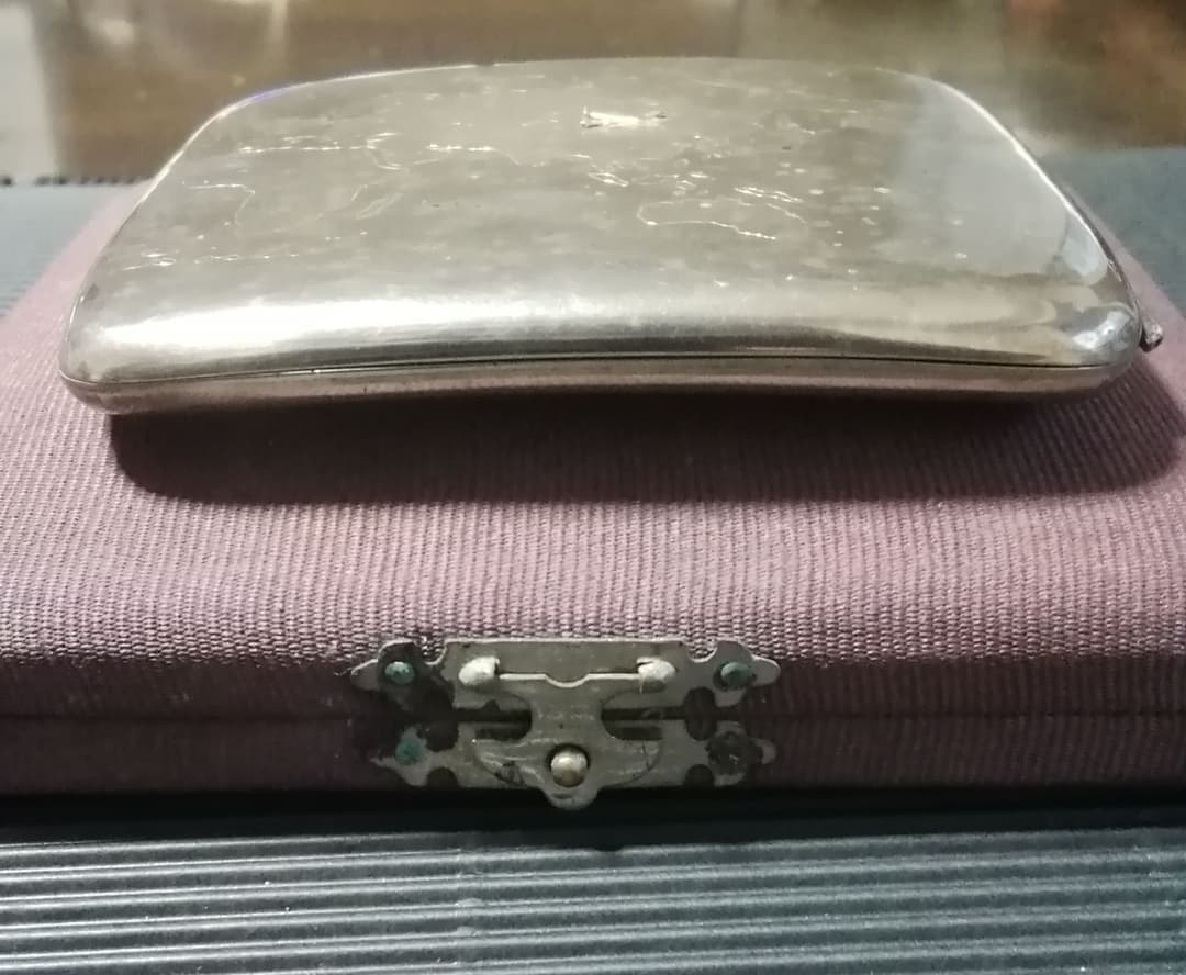 逸品　シガレットケース　煙草入れ　日米親善欧亜連絡飛行　銀製　和骨董アンティーク