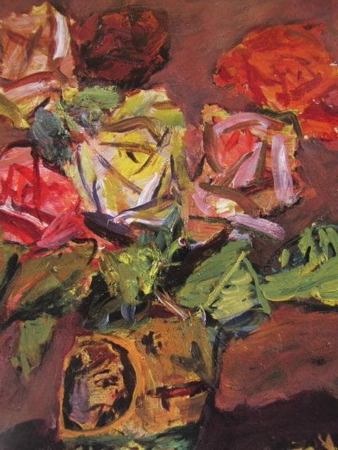 中川一政、「薔薇」、希少な額装用画集より、新品高級額装付