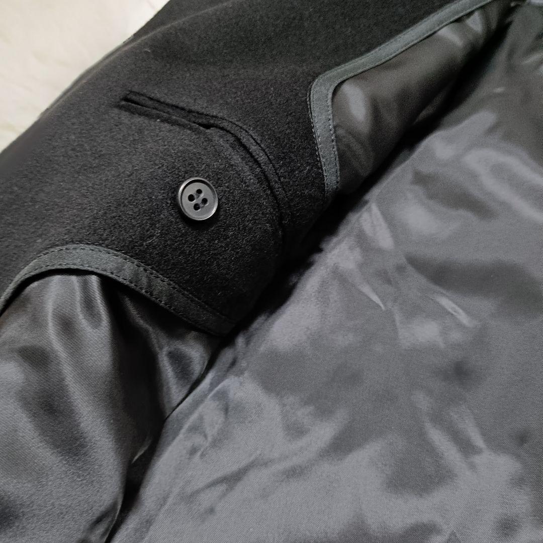 美品　深喜毛織　カシミヤ100 チェスターコース　ブラック　Sサイズ